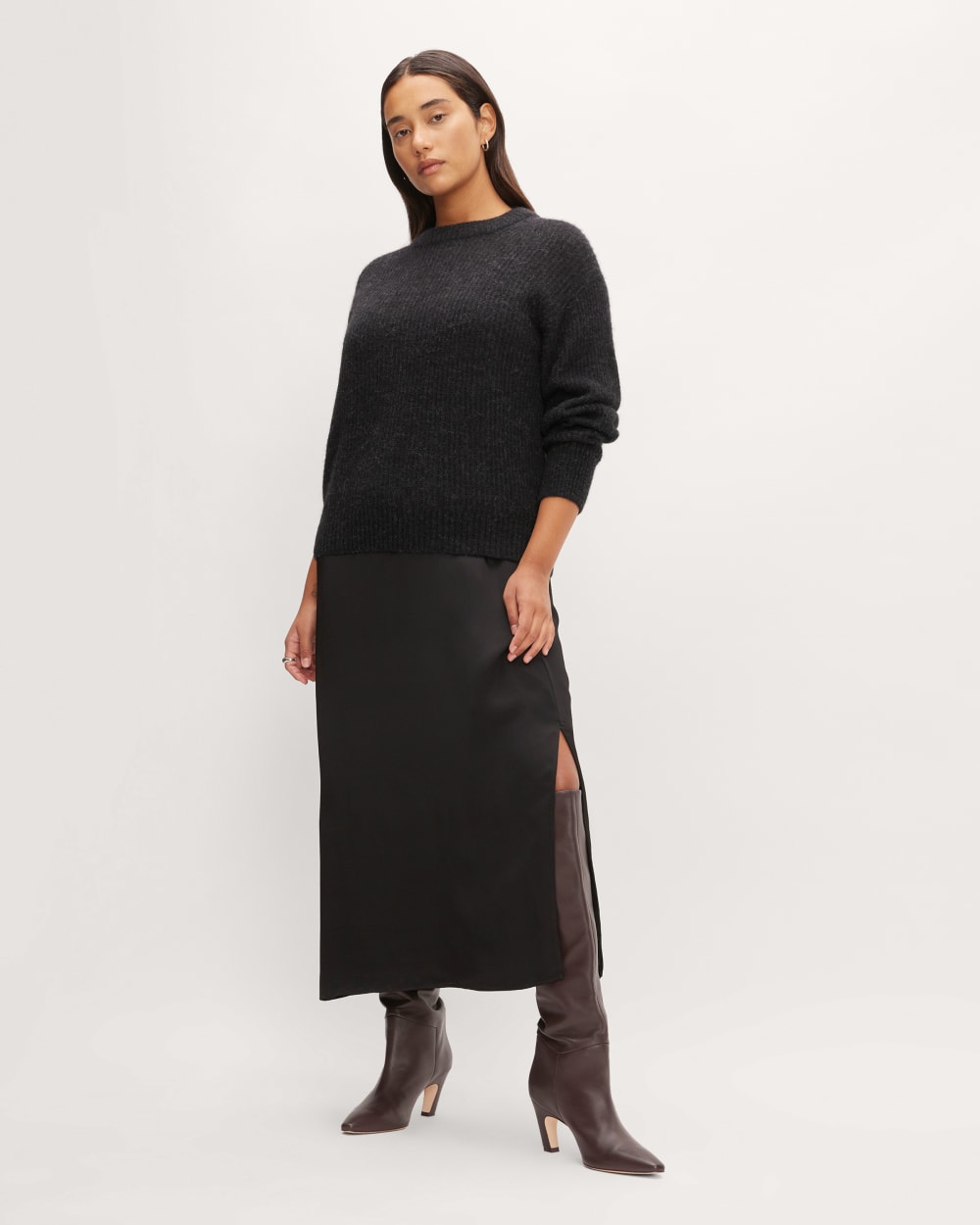 The Banana Boot in Dark Brown — detail view