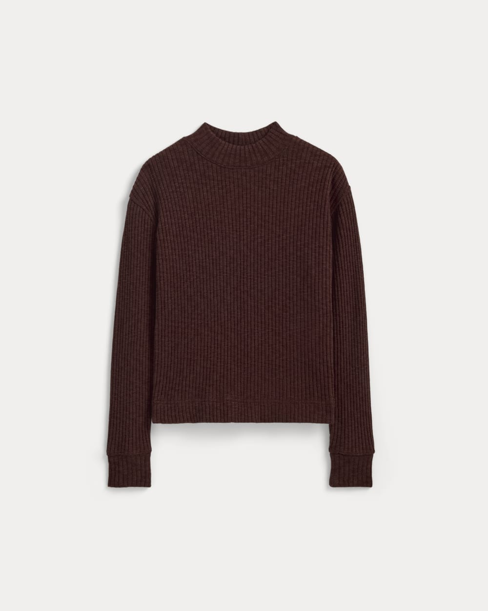 The Cozy Rib Funnel-Neck in Dark Mahogany — alternate view