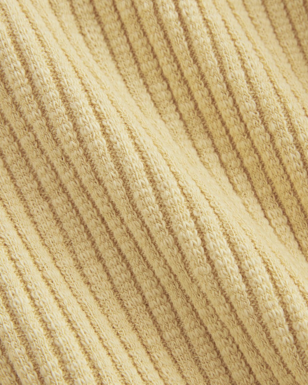 The Cozy Rib Long-Sleeve Tee in Banana Crepe — detail view