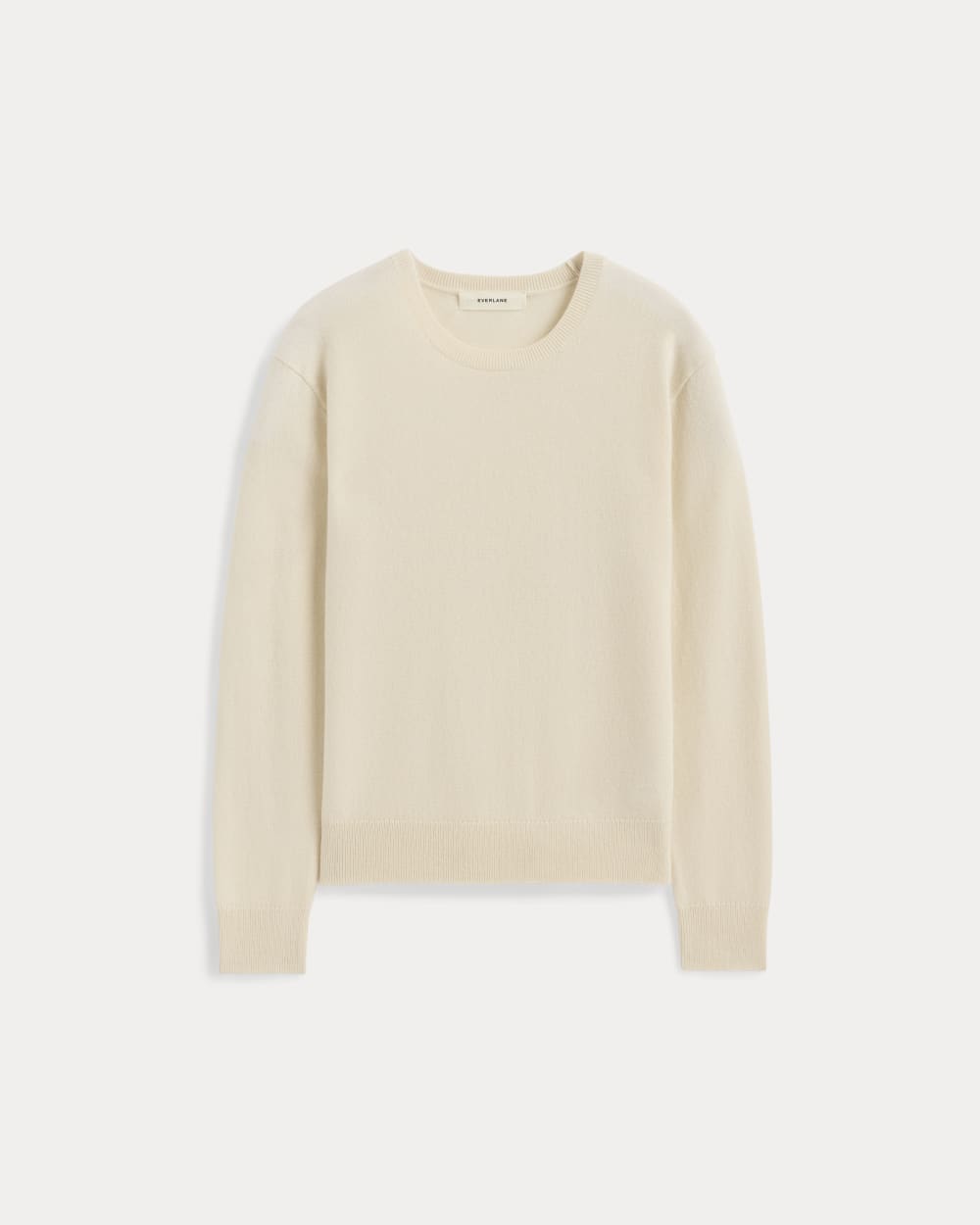The Classic Crew in Cashmere in Bone — alternate view