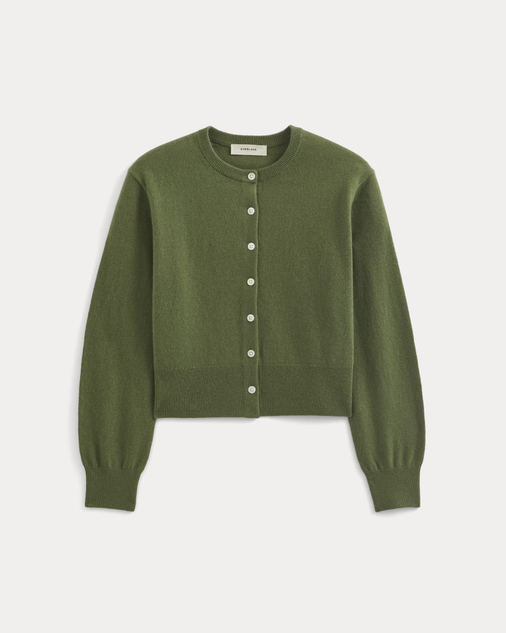 Cashmere Cropped Cardigan in Forest Green — alternate view