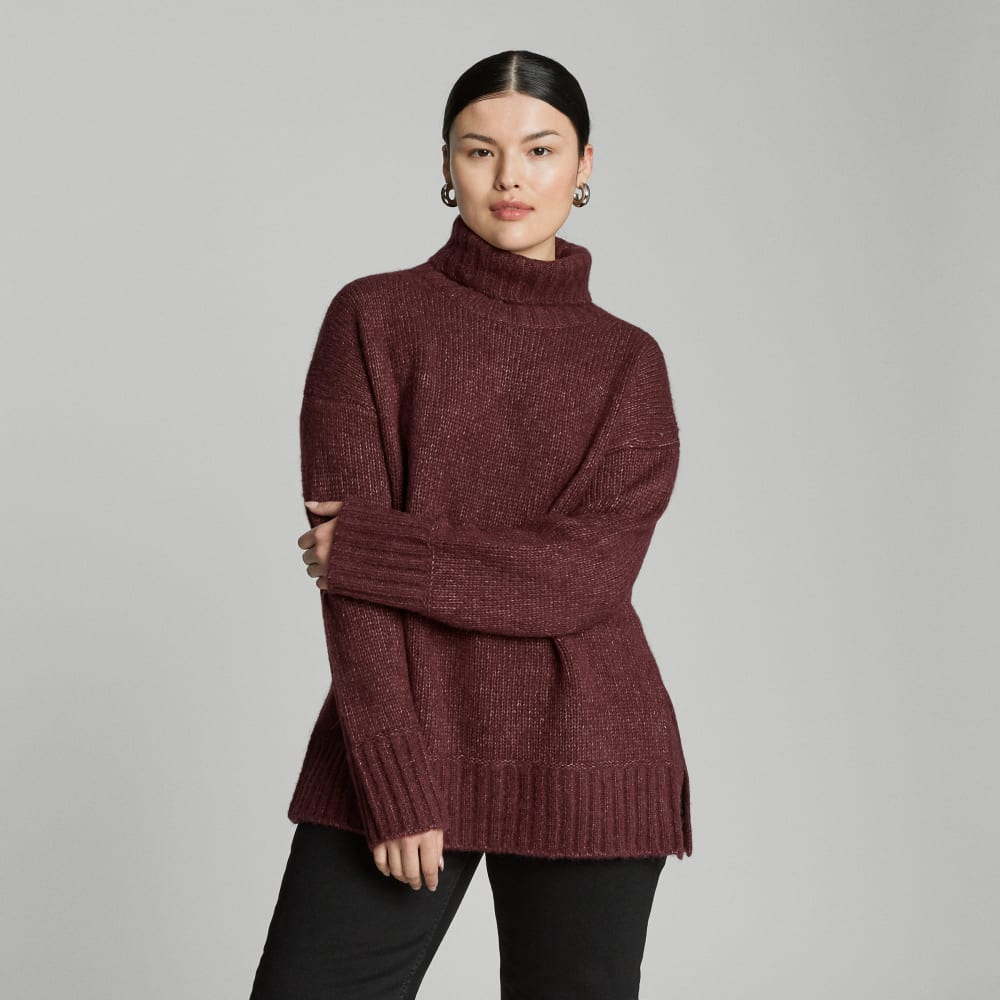 The Cloud Turtleneck in Brandy — front view