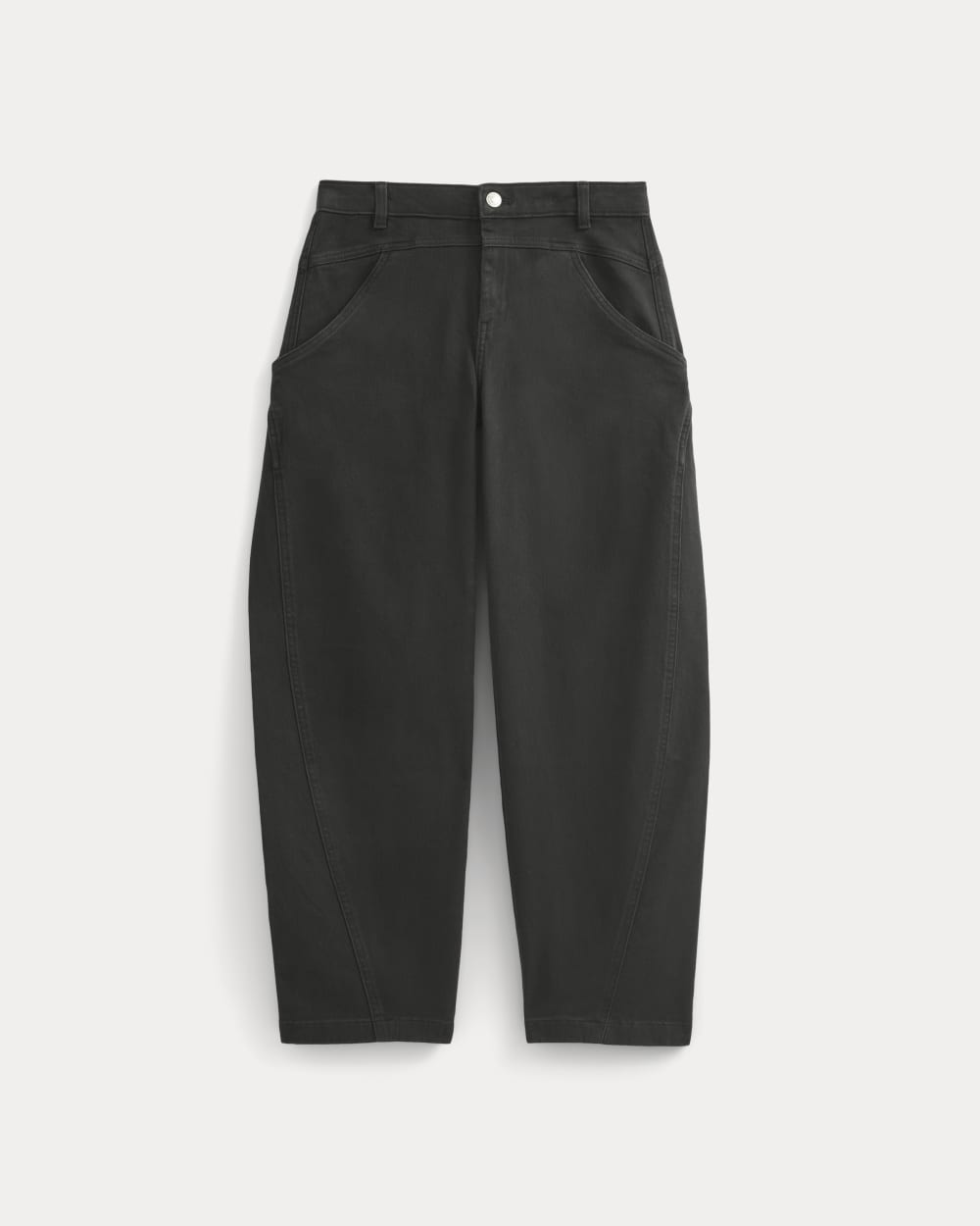 Double-Stitch Barrel Pant in Black — alternate view