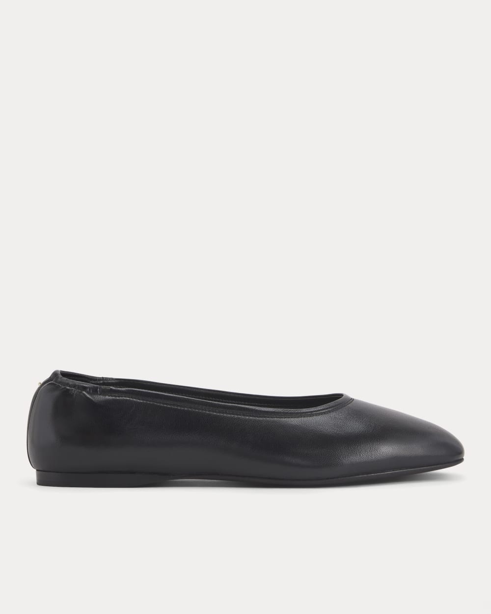 Made in Italy Flat in Black Leather — front view