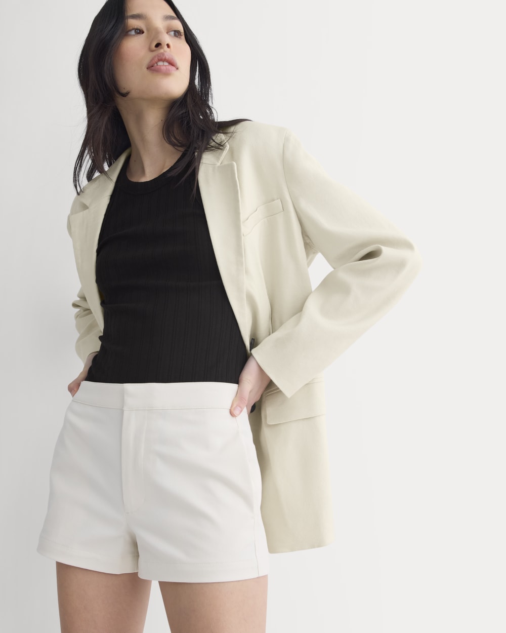 Mini Tailored Short in Birch — front view