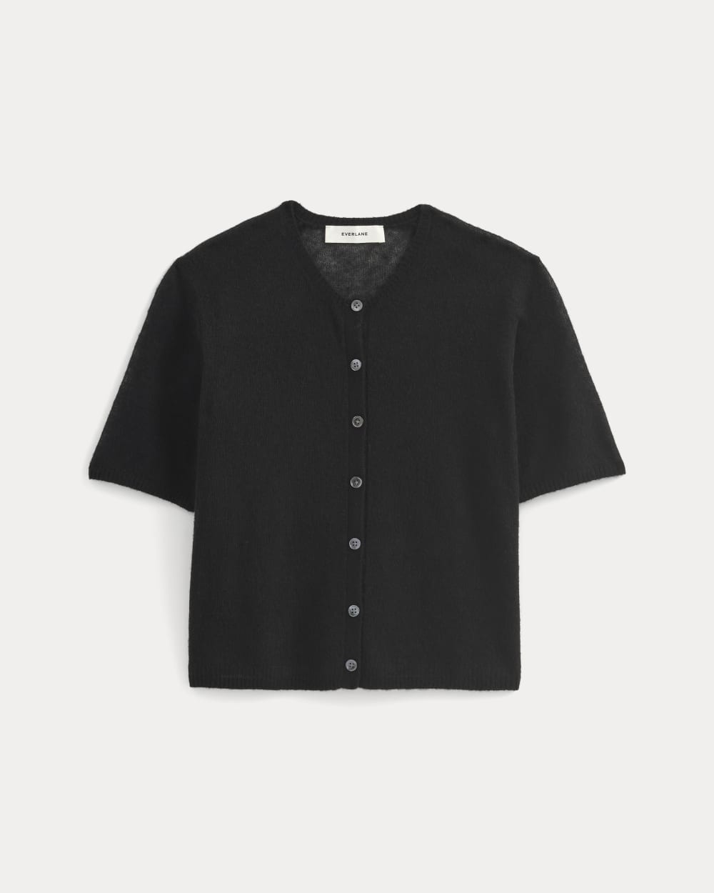 The Air Alpaca™ Short-Sleeve Cardigan in Black — alternate view