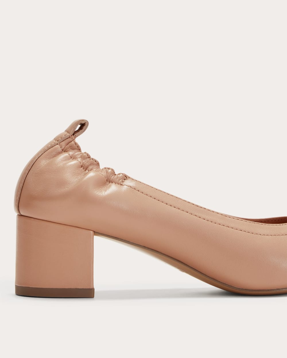 The Day Heel in Blush Tan — detail view