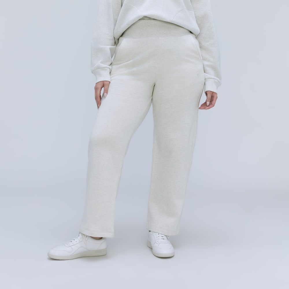 The Track High-Waist Pant in Light Heather Grey — front view