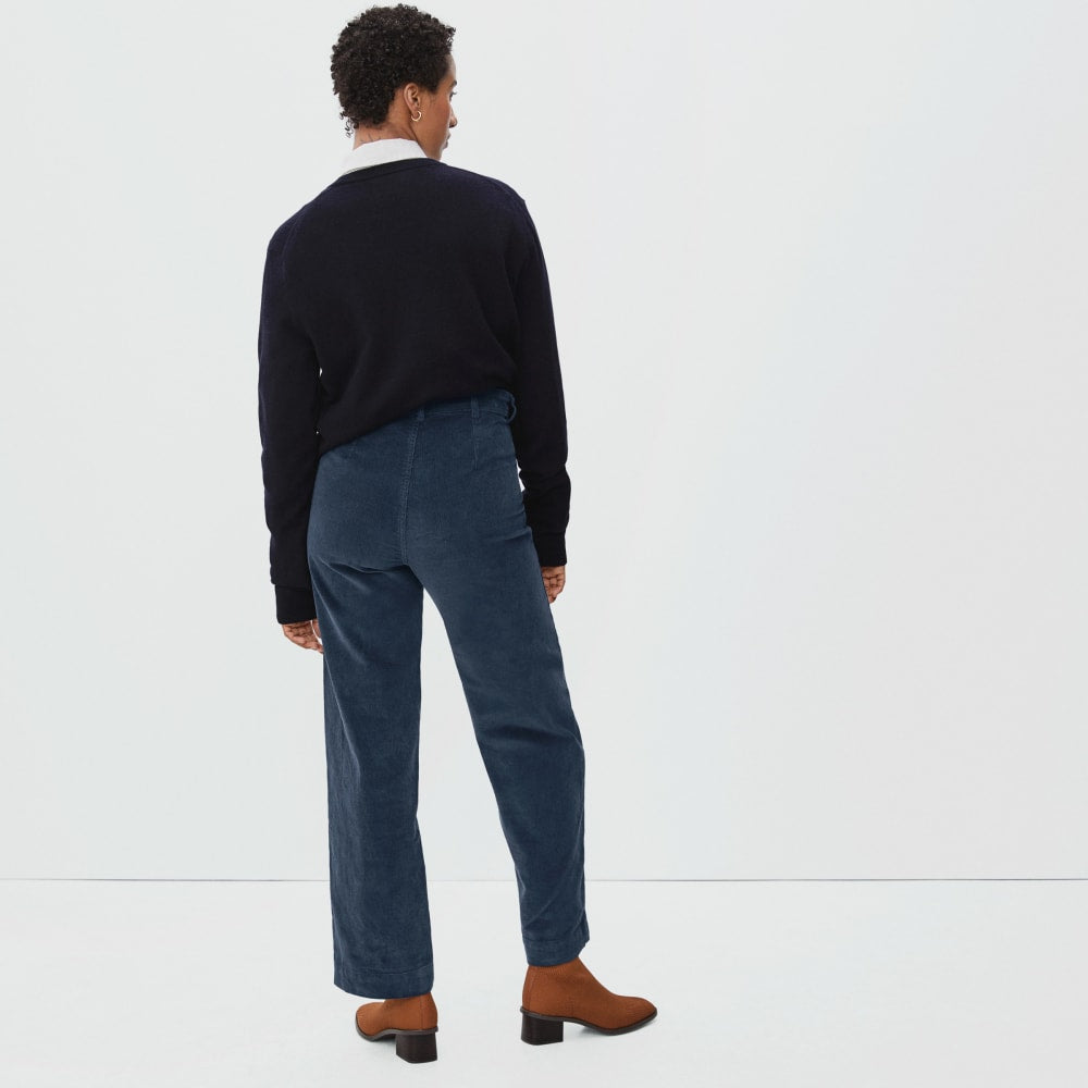 The Corduroy Wide-Leg Pant in Atlantic — detail view