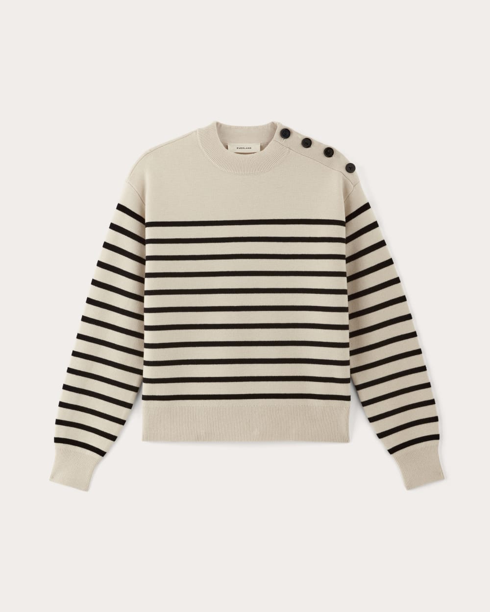 The Mariner Crew Sweater in Canvas / Black — alternate view