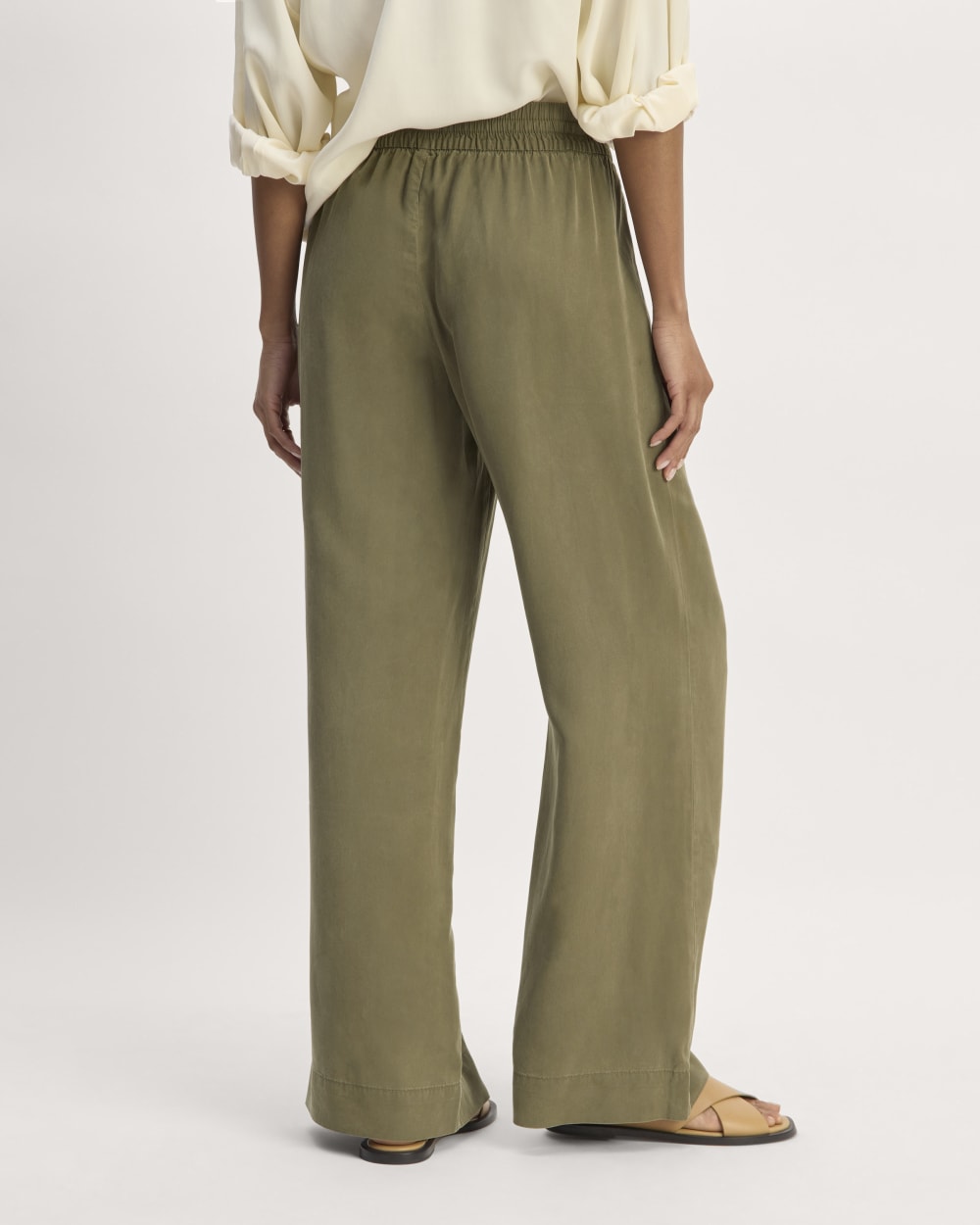 The Wide-Leg Pant in Butterlite in Kalamata — detail view