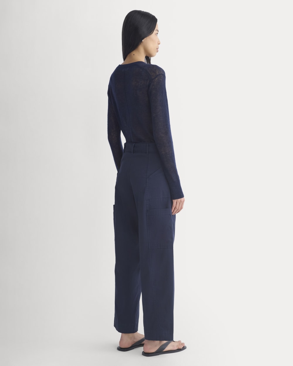 Utility Straight-Leg Cargo Pant in Navy — detail view