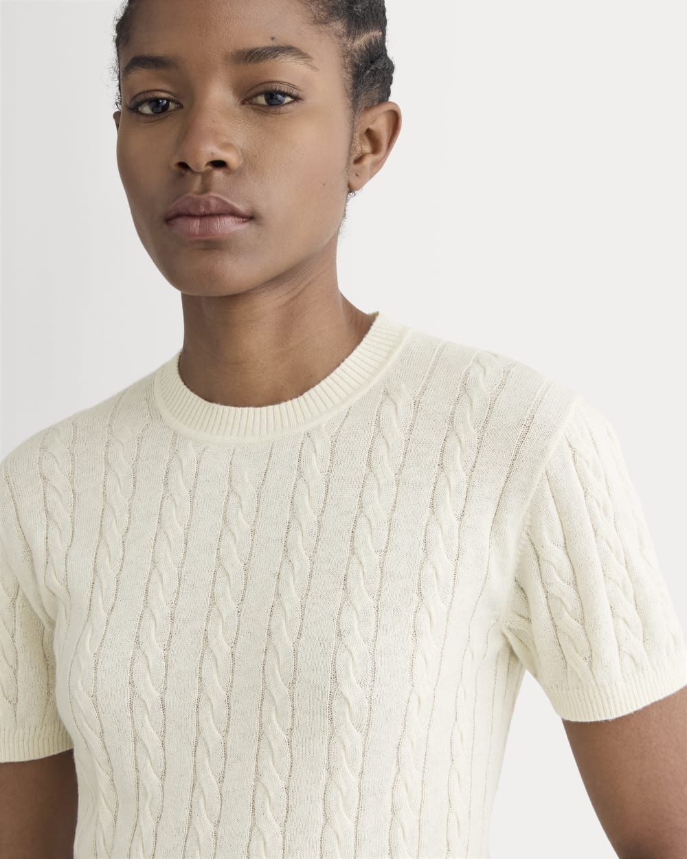The Cable Crew in Cotton Cashmere in Birch — detail view