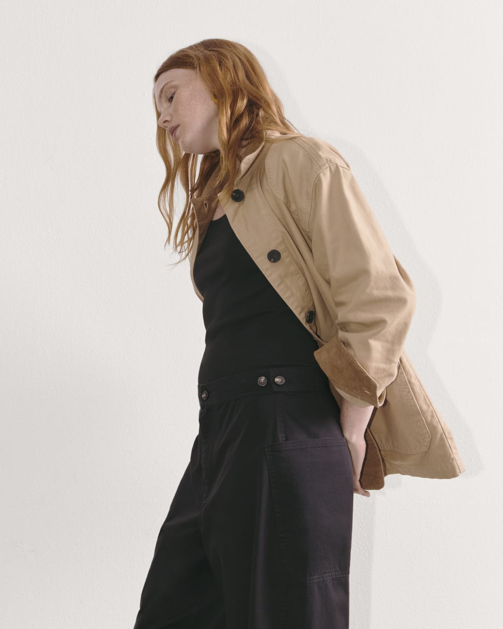 The Barrel Pant in Black — detail view