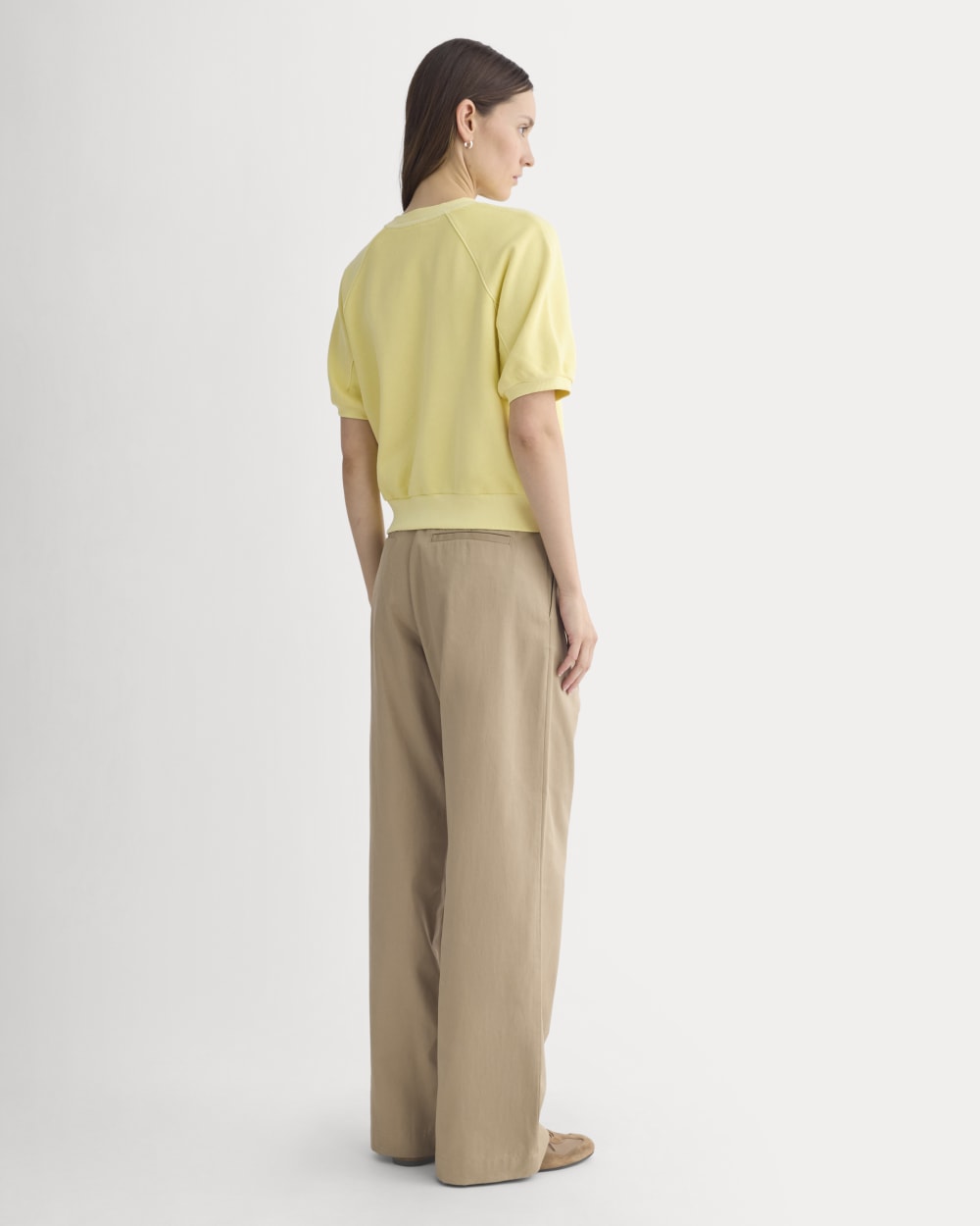 Lightweight Terry Blouson Short-Sleeve Crew in Passion Fruit — detail view