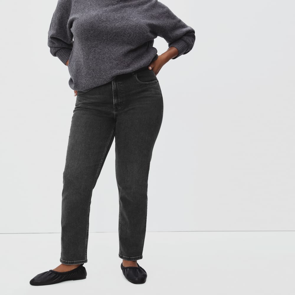The Curvy Cheeky® Straight Jean in Washed Black — alternate view