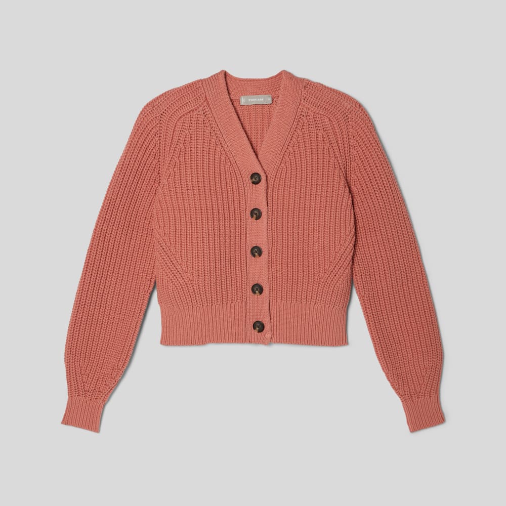 The Texture Cotton Cardigan in Light Rose — alternate view