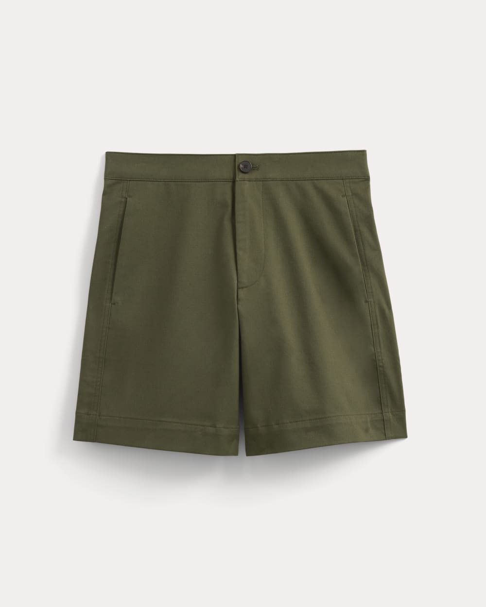 Side-Panel Tailored Short in Olive Night — alternate view