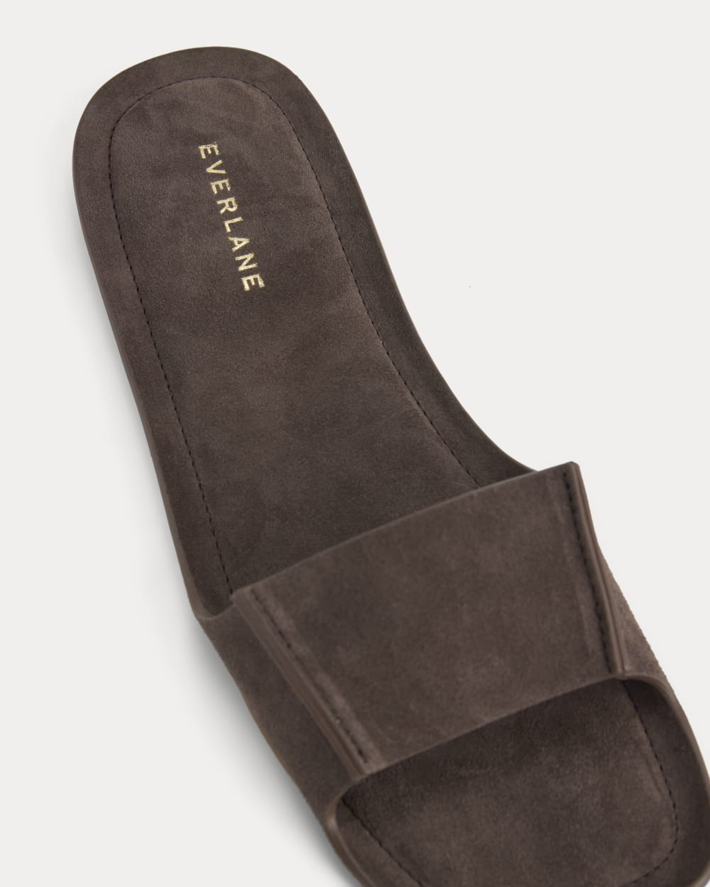 Made in Italy Opanka Band Sandal in Cacoa Suede — detail view