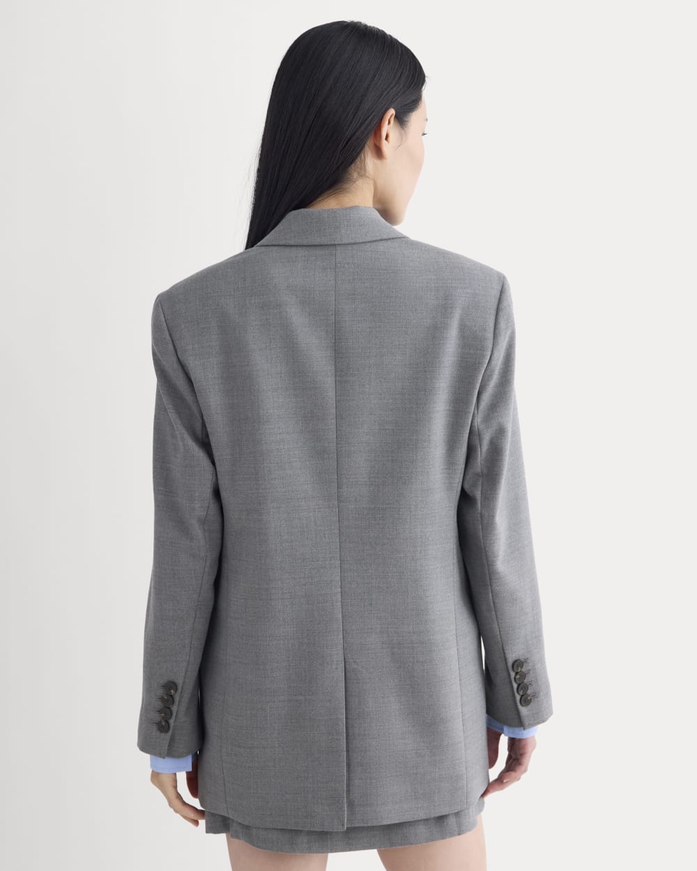 Blazer in Tailor Twill in Heather Graphite — detail view
