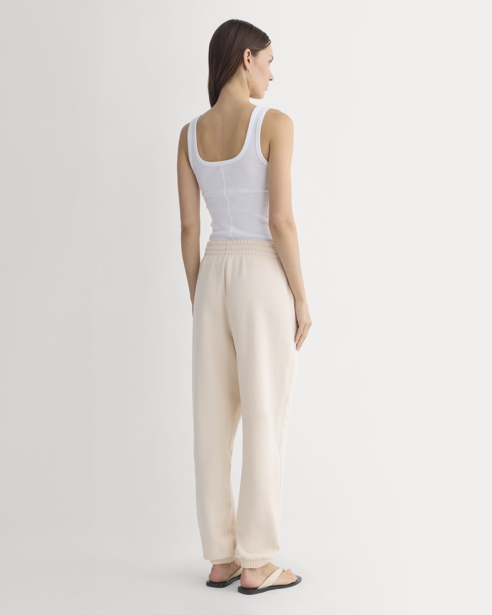 Lightweight Terry Jogger in Parchment — detail view