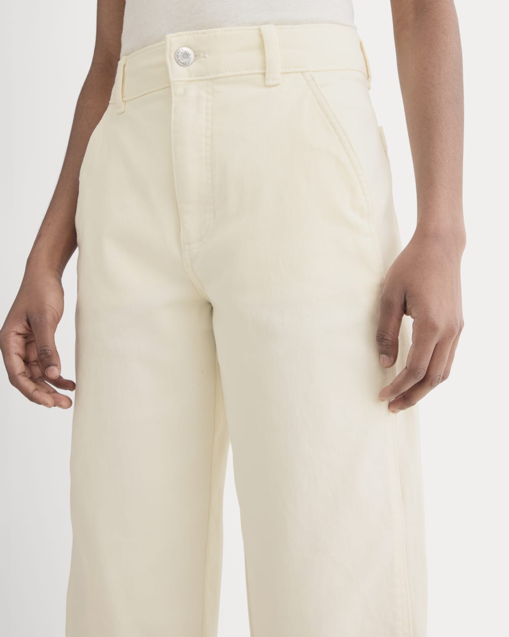 The Utility Barrel Pant in Bone — detail view