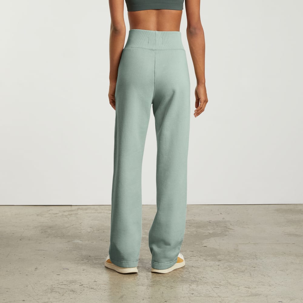 The Track High-Waist Pant in White Sage — detail view
