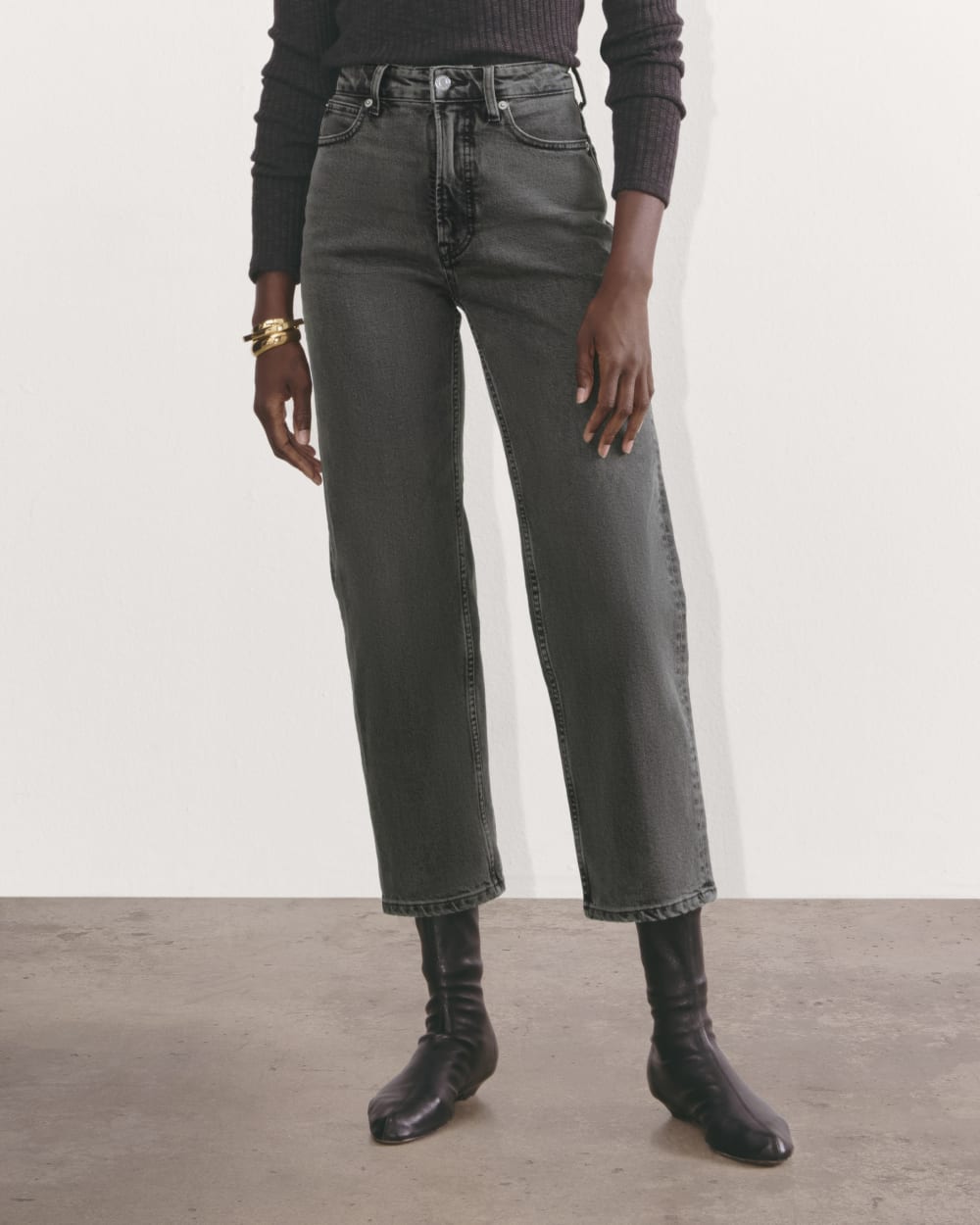The Way-High® Hourglass Jean in Washed Black — detail view