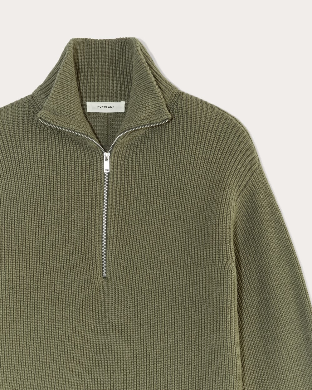 The Half-Zip in Everyday Cotton in Kalamata — detail view