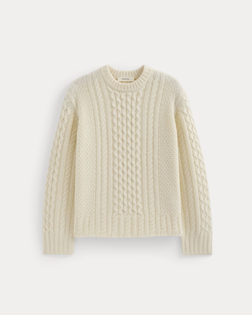 Cable Sweater in Luxe Merino in Bone — alternate view
