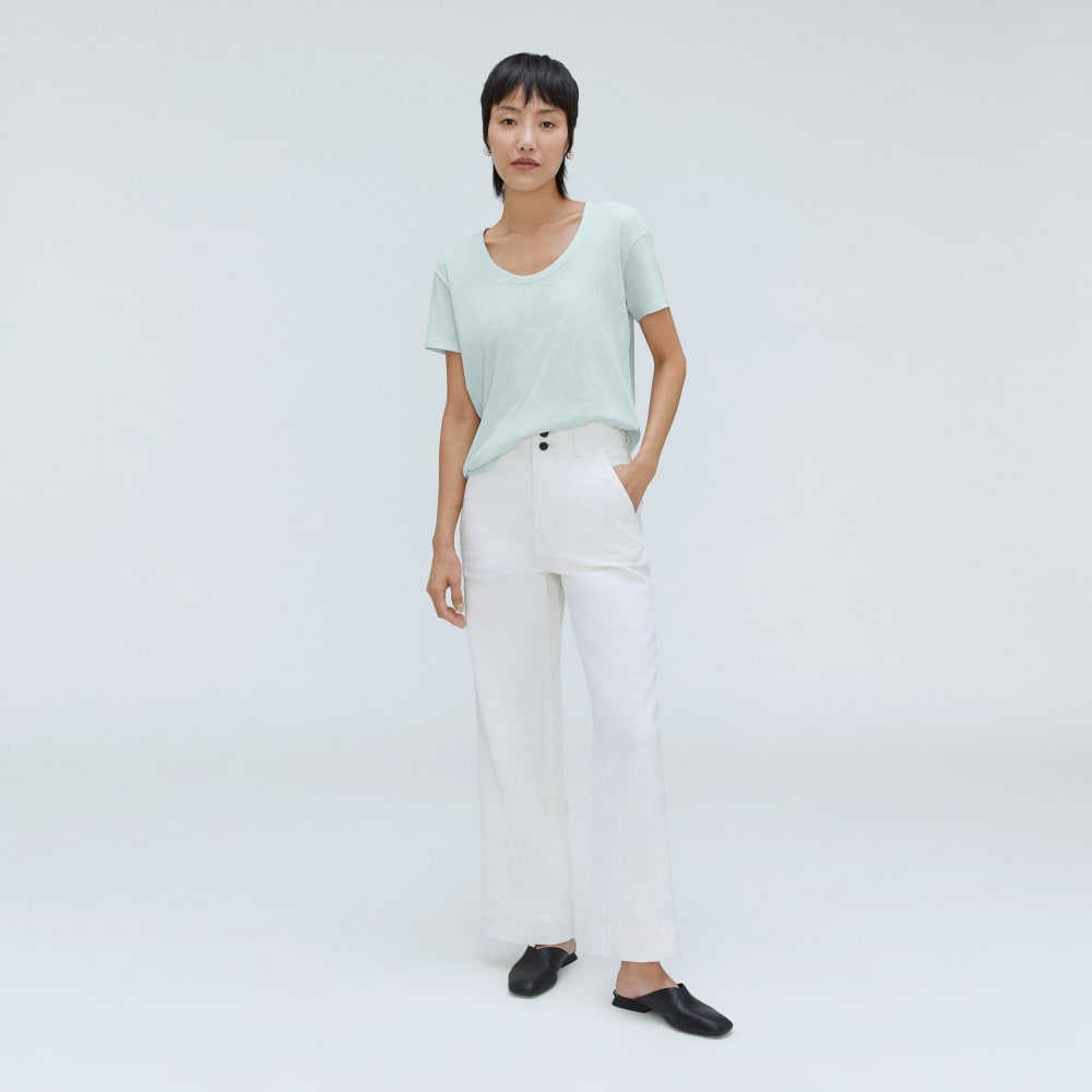 The Air Scoop-Neck Tee in Ice Blue — detail view