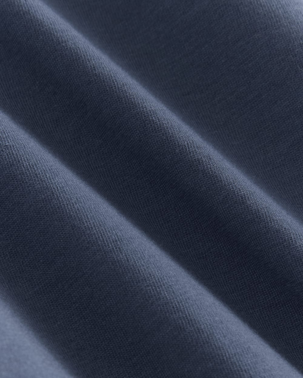 The Slim Crew in Essential Cotton in Deep Cobalt — detail view