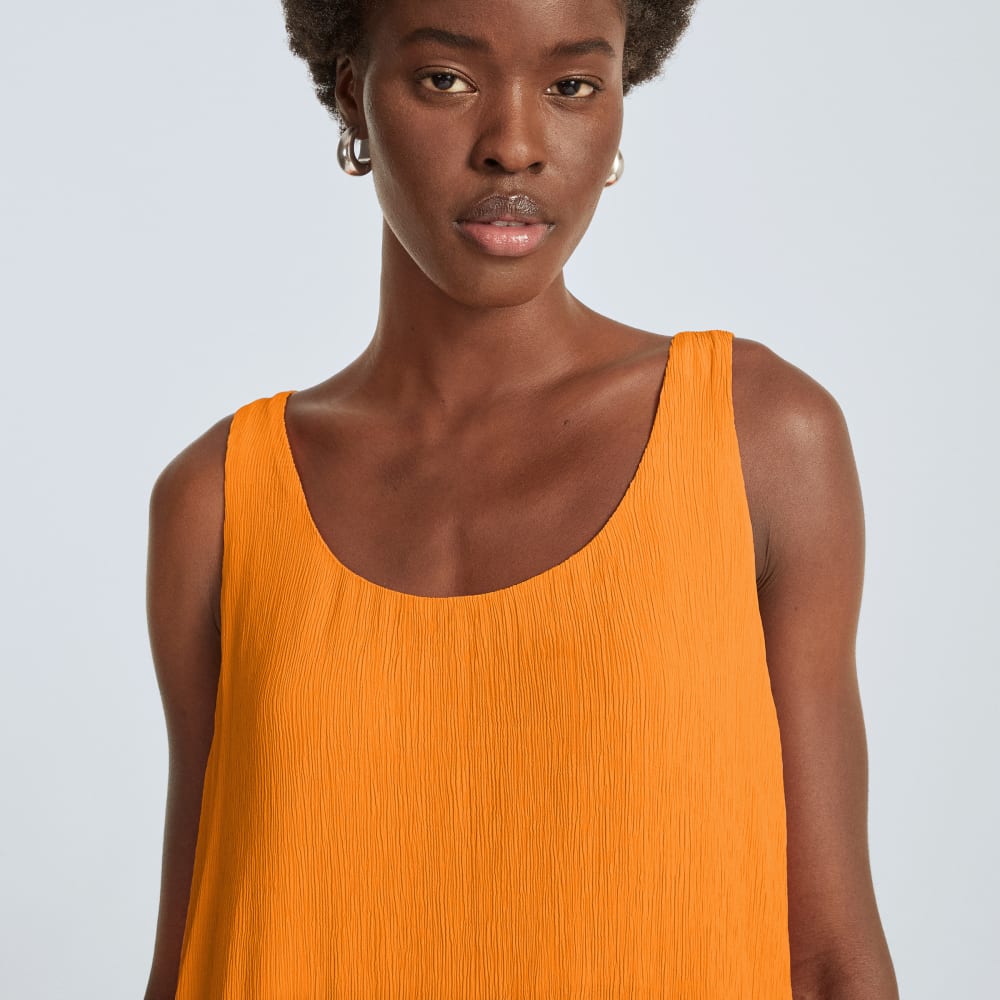 The Naia™ Ripple Tank Dress in Turmeric — detail view