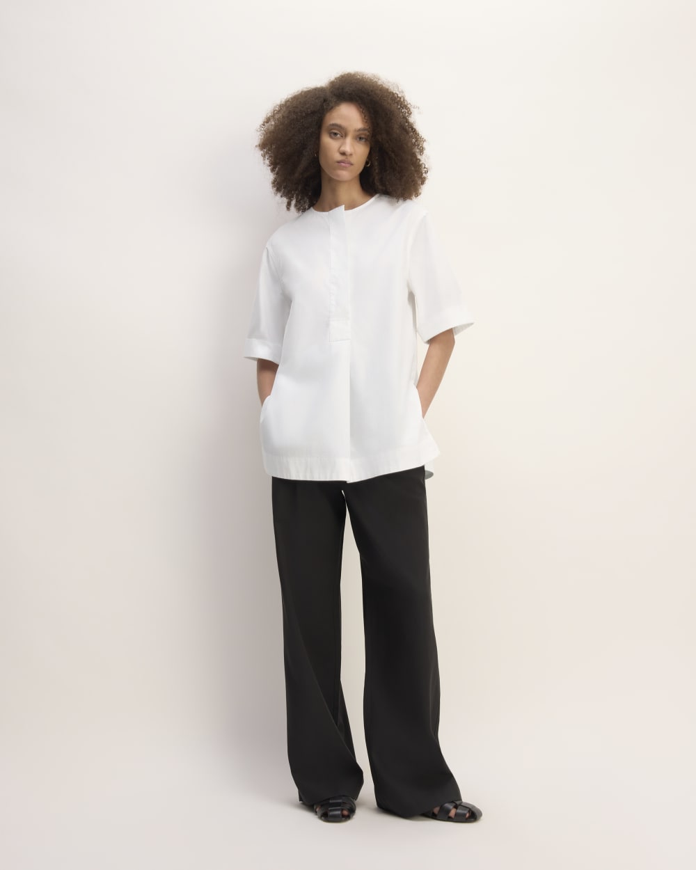 The Supima® Cotton Tunic in White — detail view
