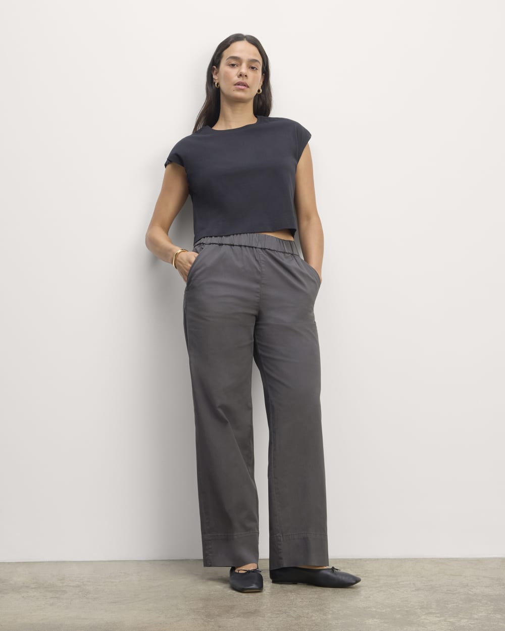 The Easy Pant in Graphite — front view