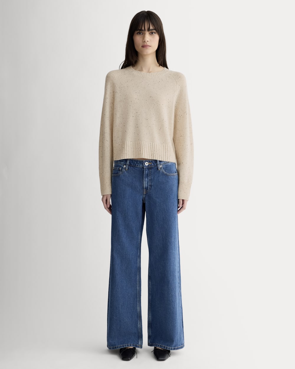 The Boxy Crew in Cashmere in Oat Donegal — detail view