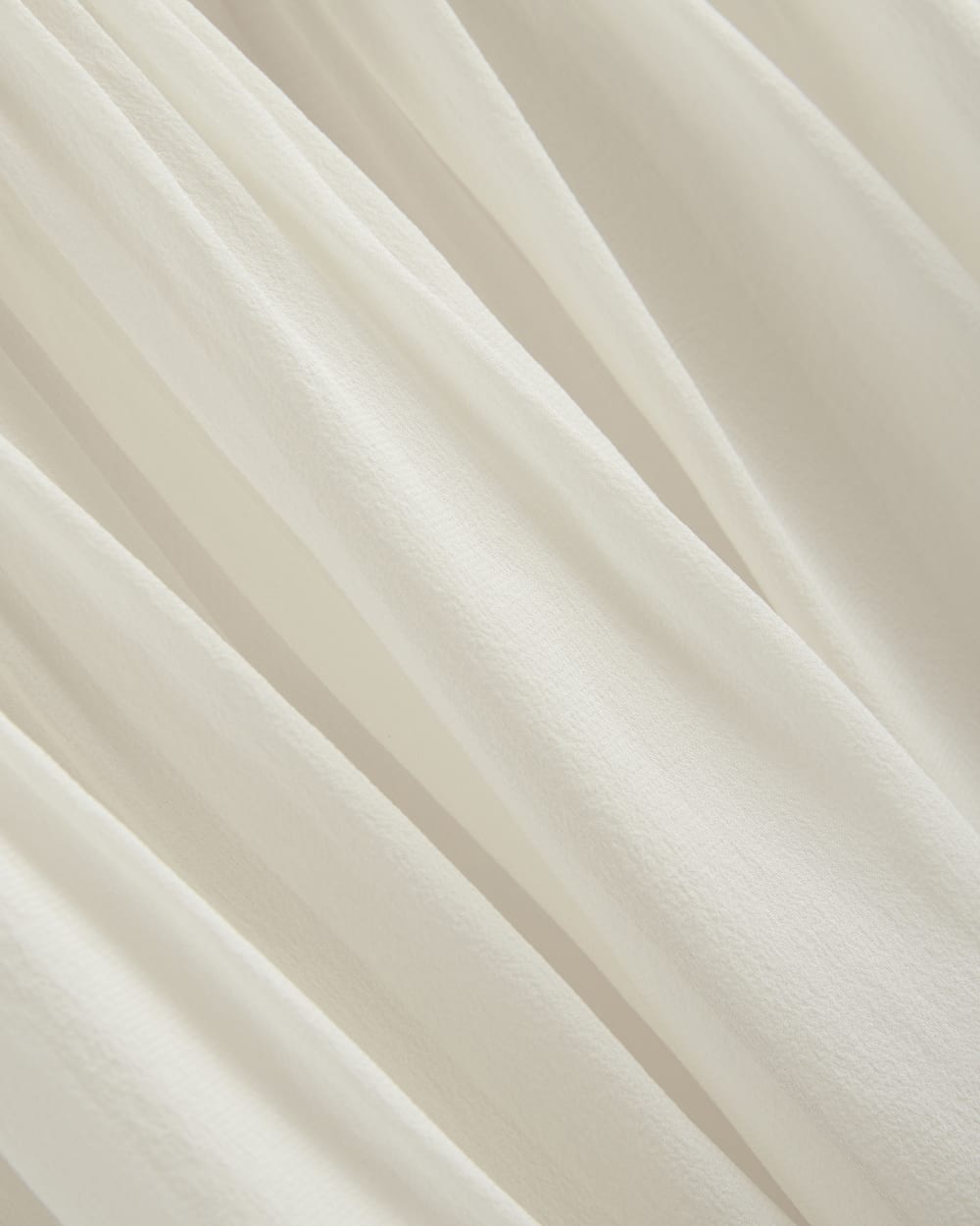 Twisted Pleat Tank in Silk Georgette in Bone — detail view
