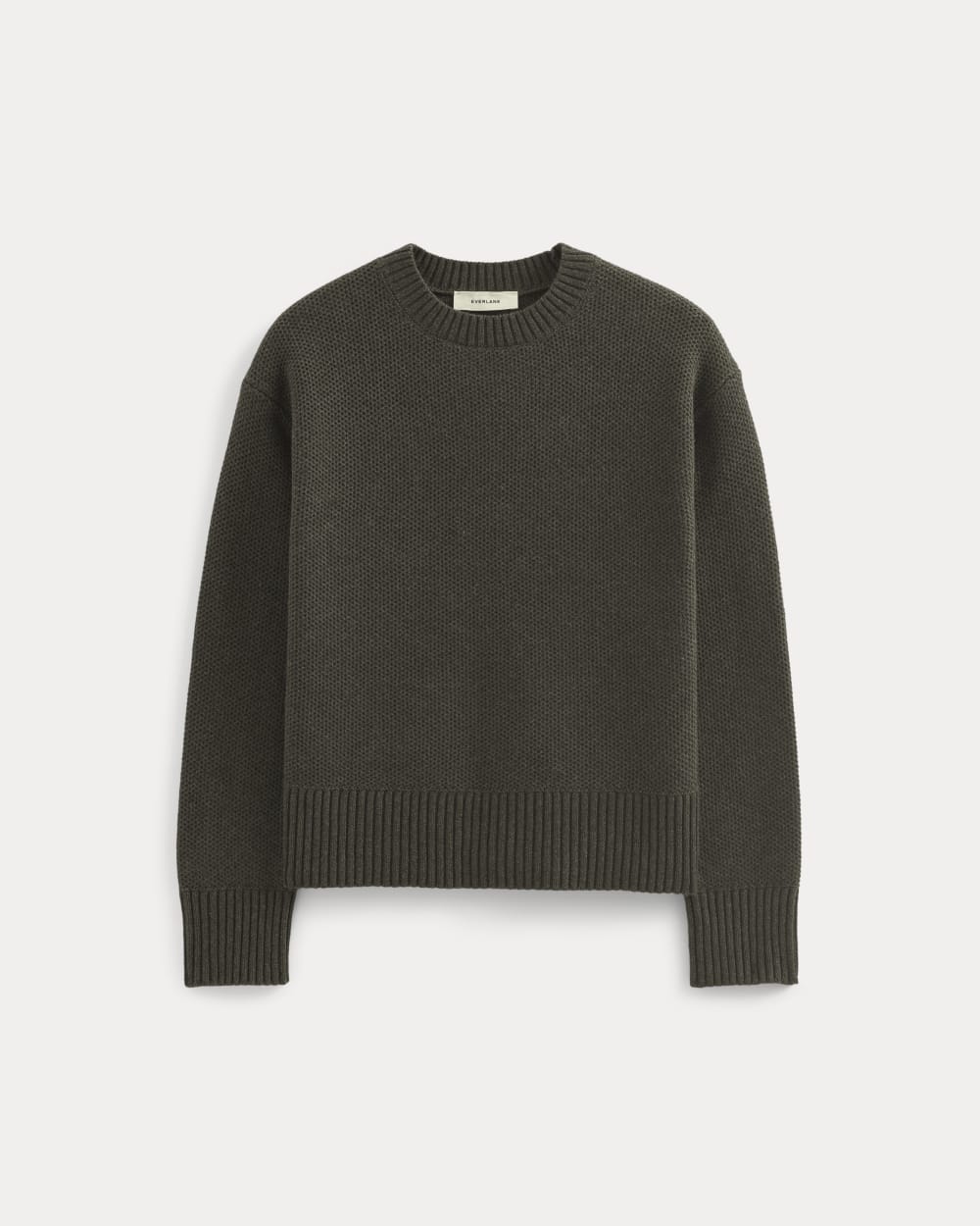 The Cotton Honeycomb Square Crew in Heathered Soot — alternate view