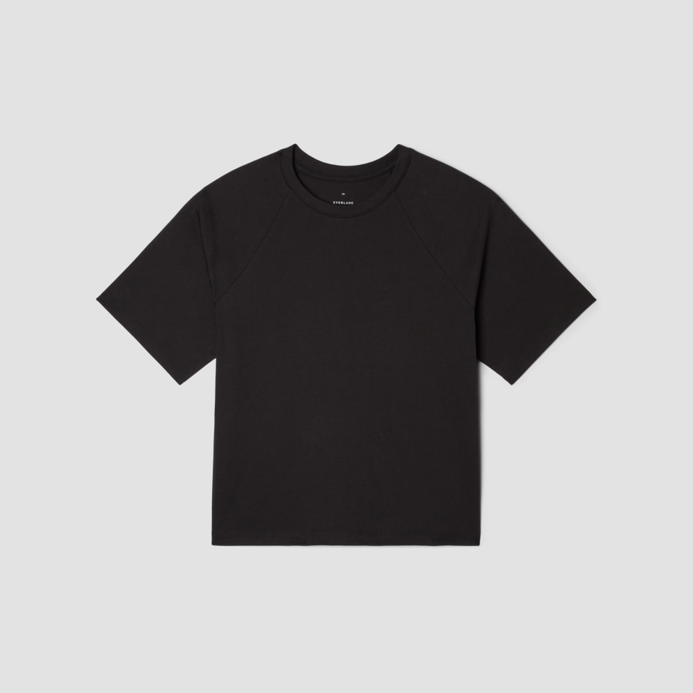 The Organic Cotton Raglan Tee in Black — alternate view