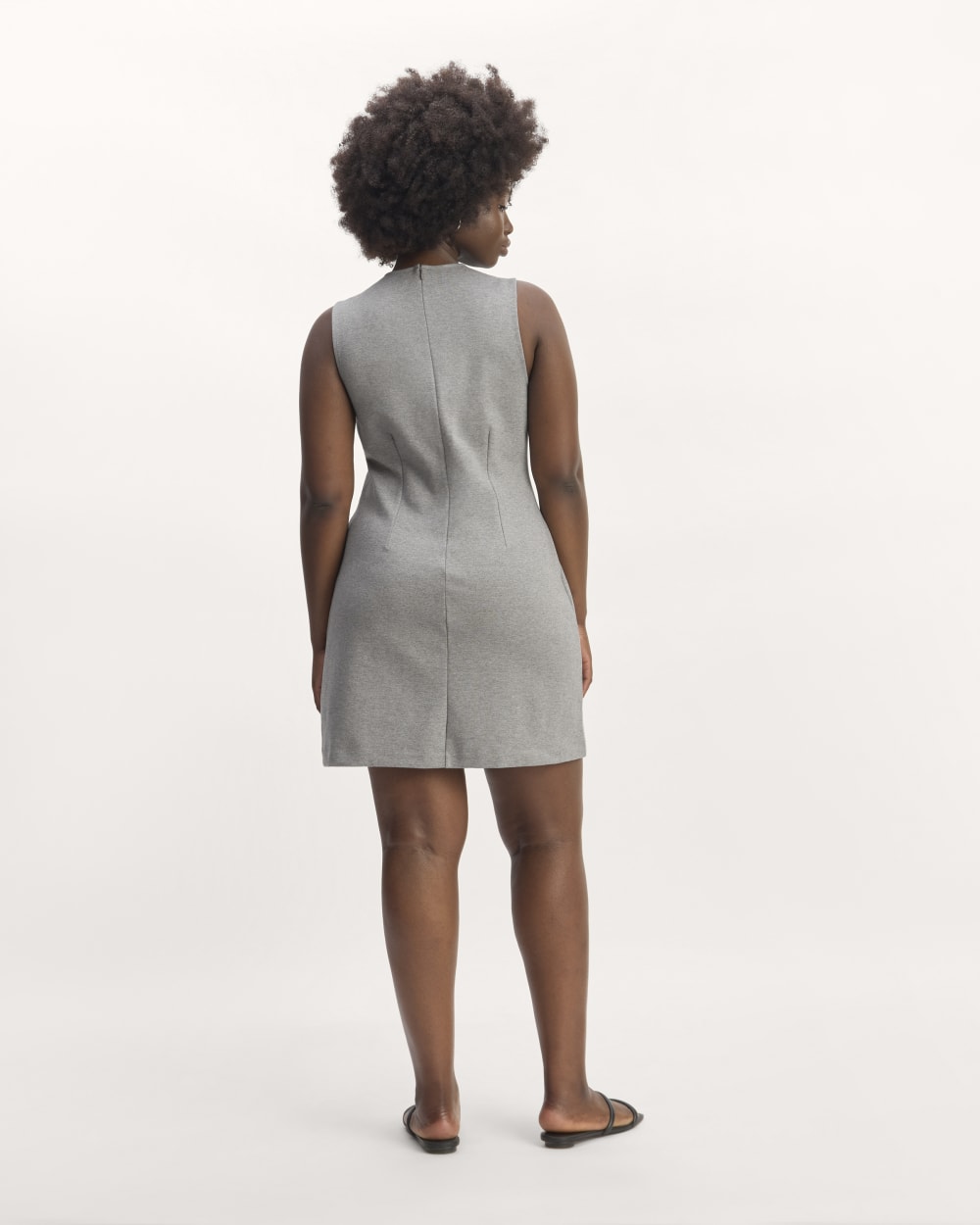 The Dream '90s Shift Dress in Mid Heather Grey — detail view