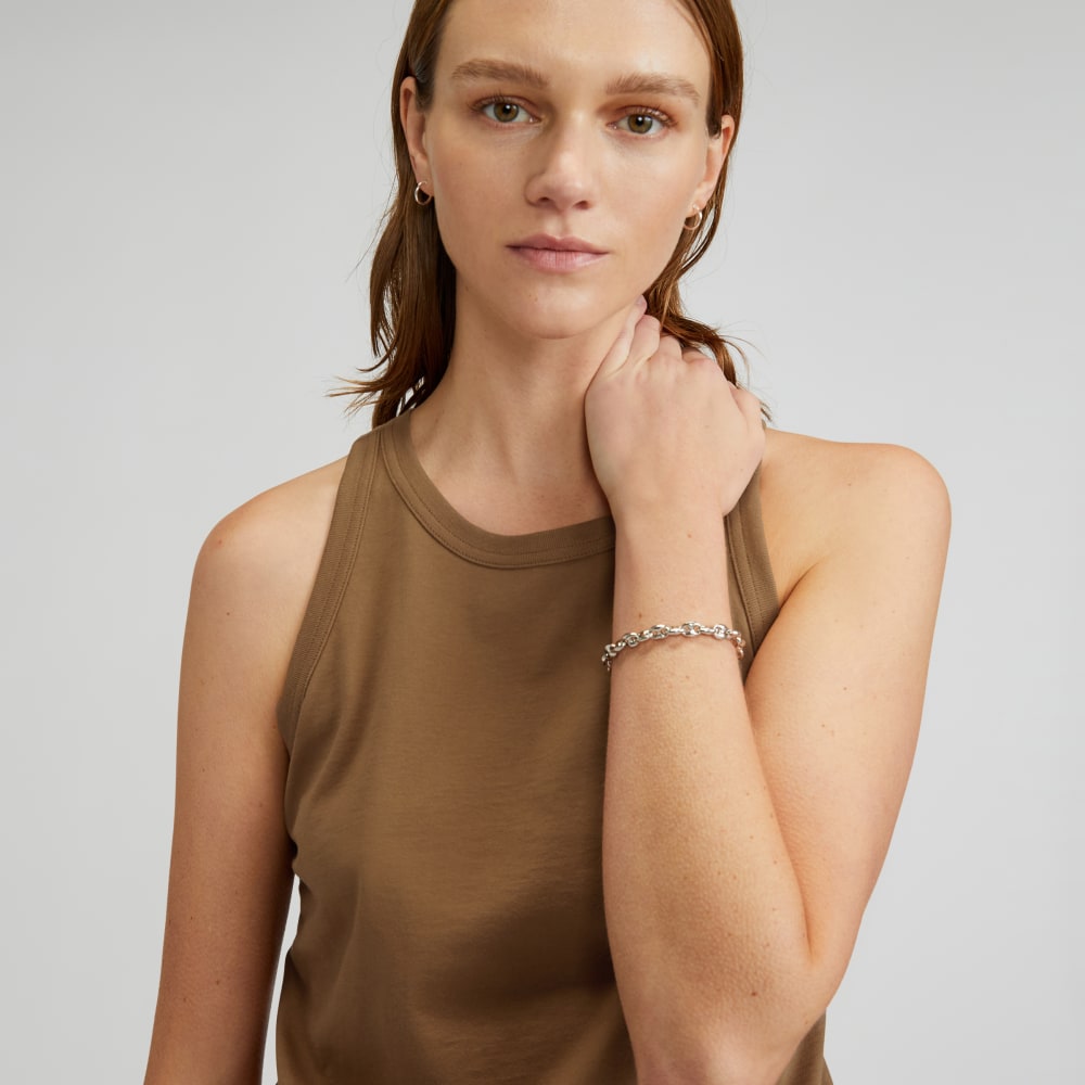 The Tank in Essential Cotton in Toasted Coconut — detail view