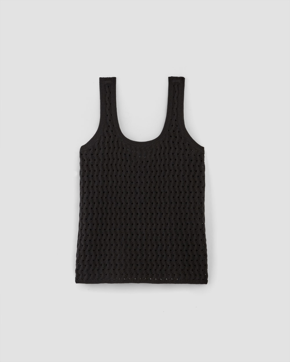 The Crochet Knit Tank in Black — alternate view