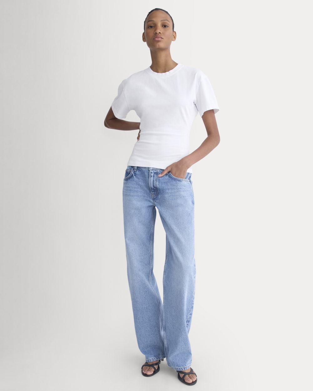 Everlane x Elena Bonvicini 73 Tee in Whitecap — detail view