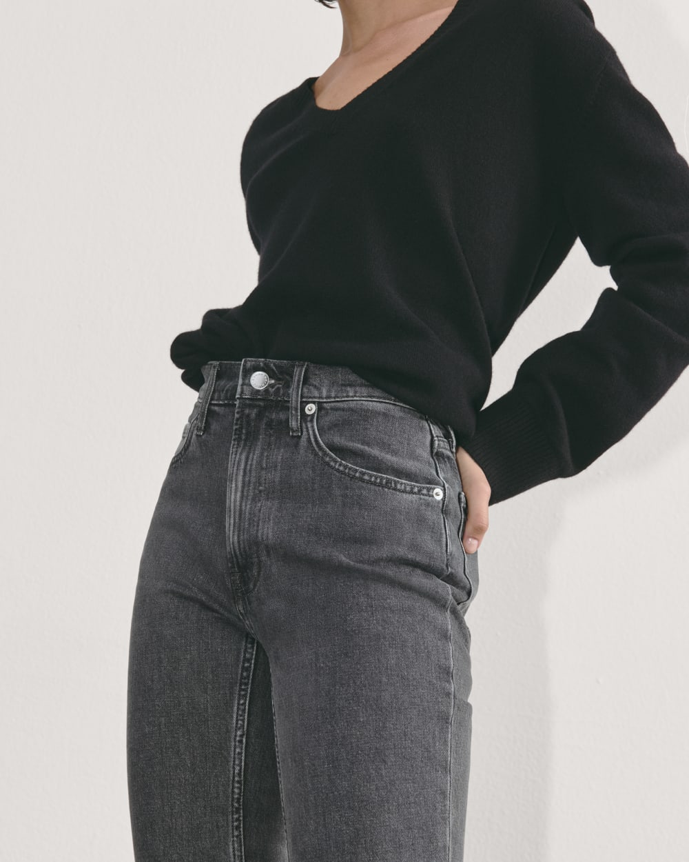 The Original Cheeky® Jean in Washed Charcoal — detail view
