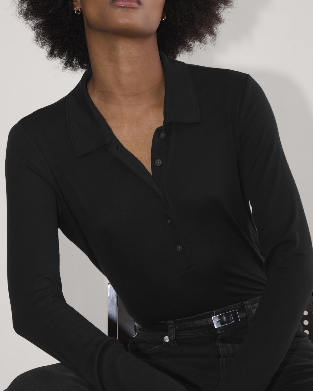 The Henley in Butterluxe in Black — detail view