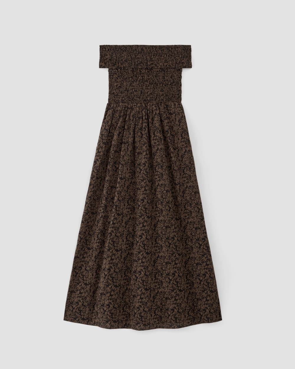 The Gauze Off-the-Shoulder Dress in Black / Cocoa Small Floral — alternate view