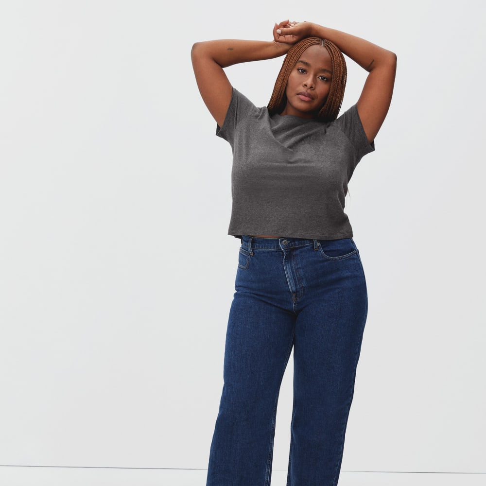 The Organic Cotton Box-Cut Pocket Tee in Charcoal — alternate view