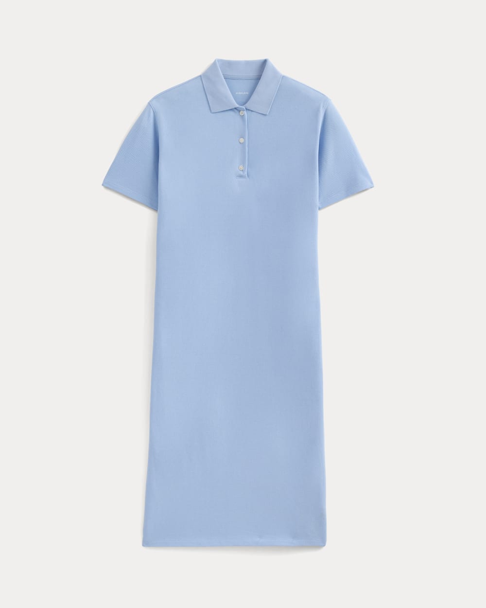 Pique Polo Short-Sleeve Dress in Open Air Blue — alternate view