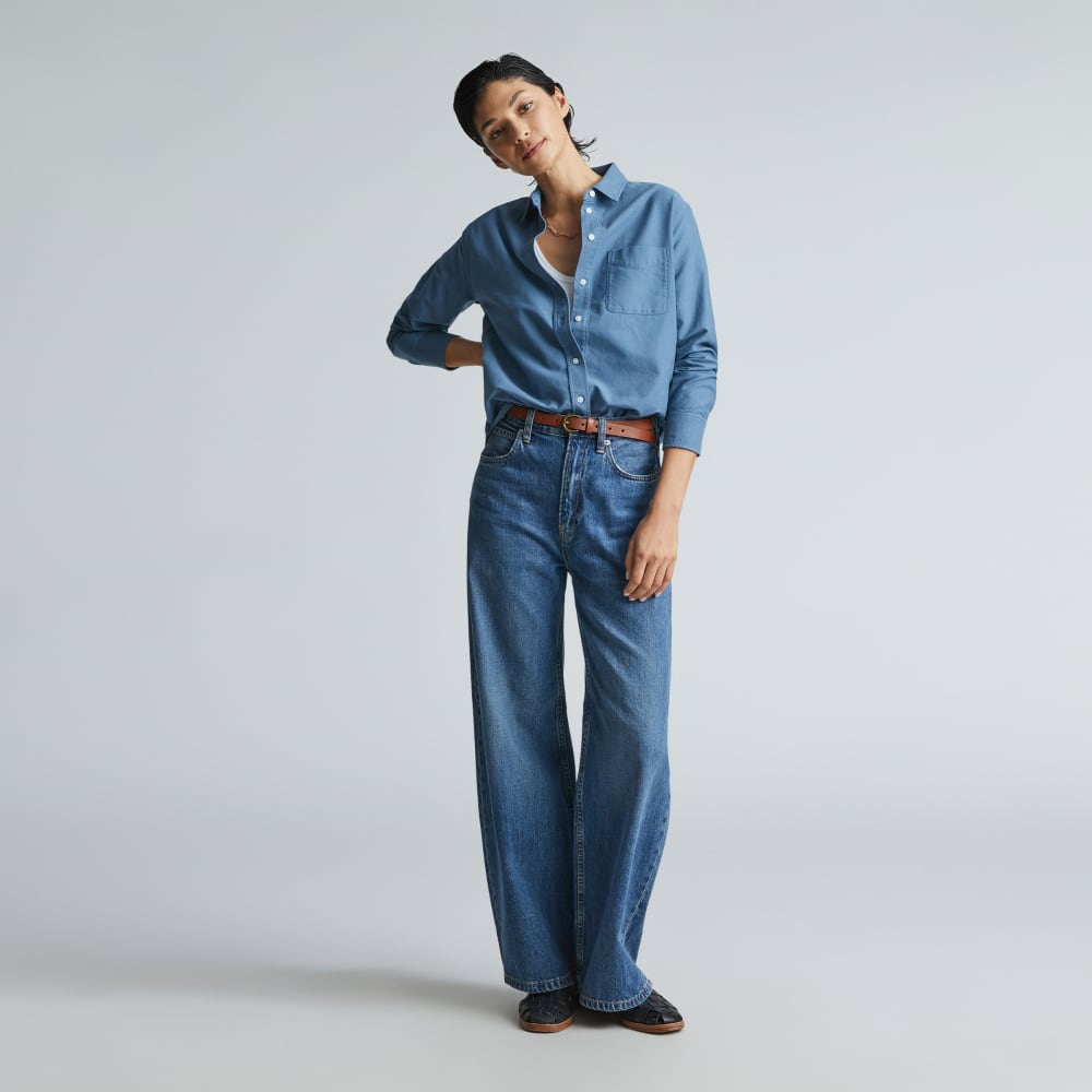 The Must-Have Oxford Shirt in Bluefin — detail view