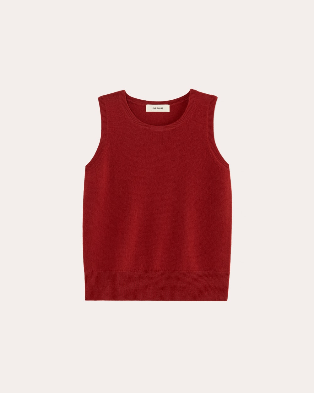 The Classic Tank in Cashmere in Berry Red — alternate view